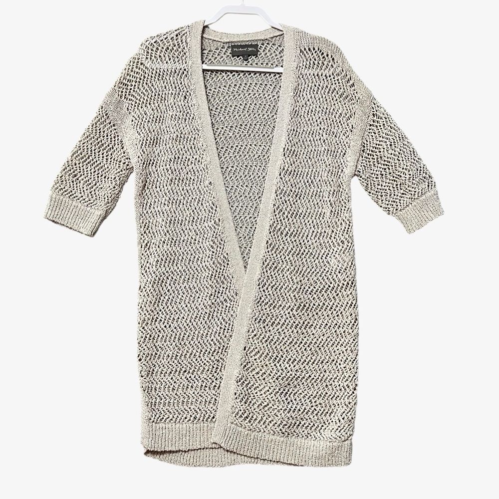 Michael Stars Beige Open-Knit Duster Cardigan Medium Festival Fairy Goblincore